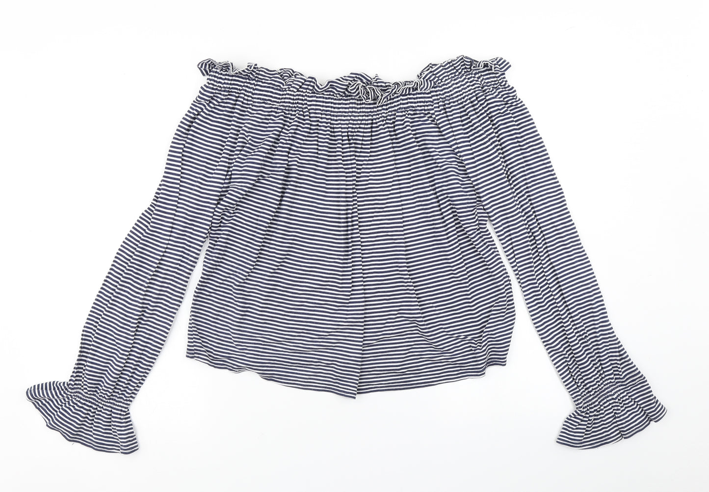 Atmosphere Womens Blue Striped  Basic T-Shirt Size 14