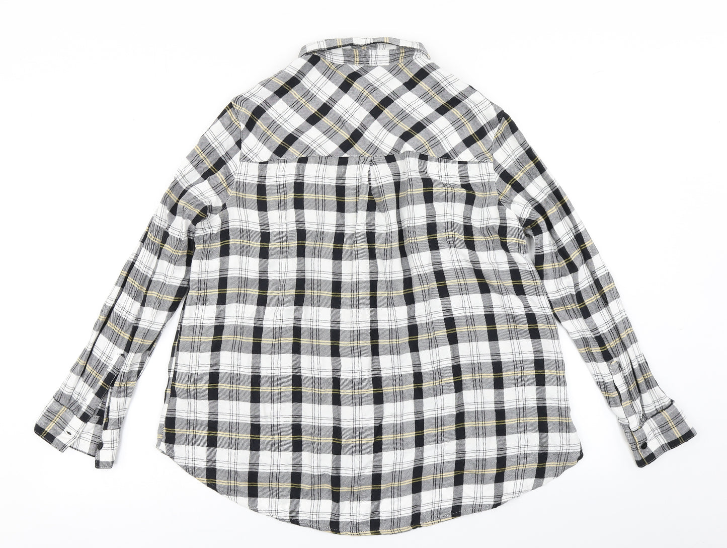 F&F Womens Black Plaid  Basic Button-Up Size 14