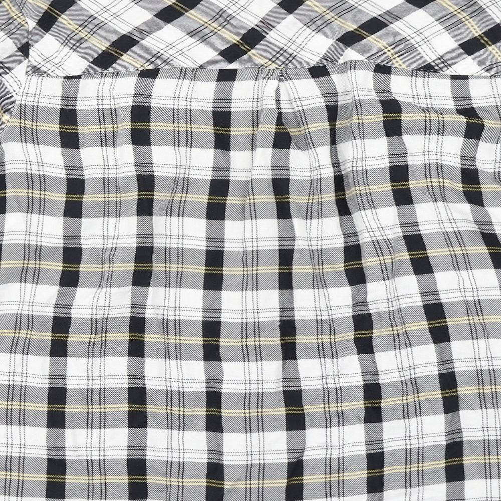 F&F Womens Black Plaid  Basic Button-Up Size 14