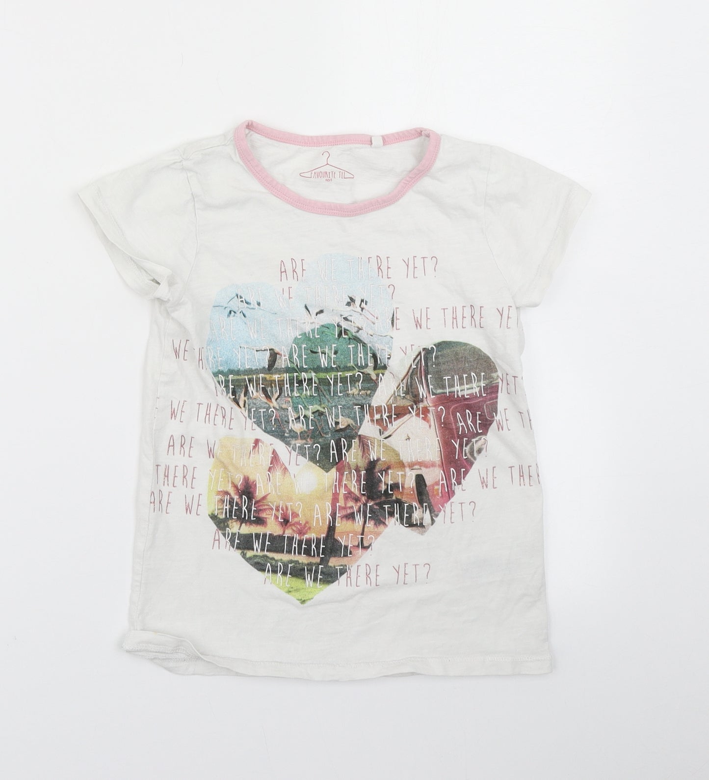 NEXT Girls White   Basic T-Shirt Size 7 Years