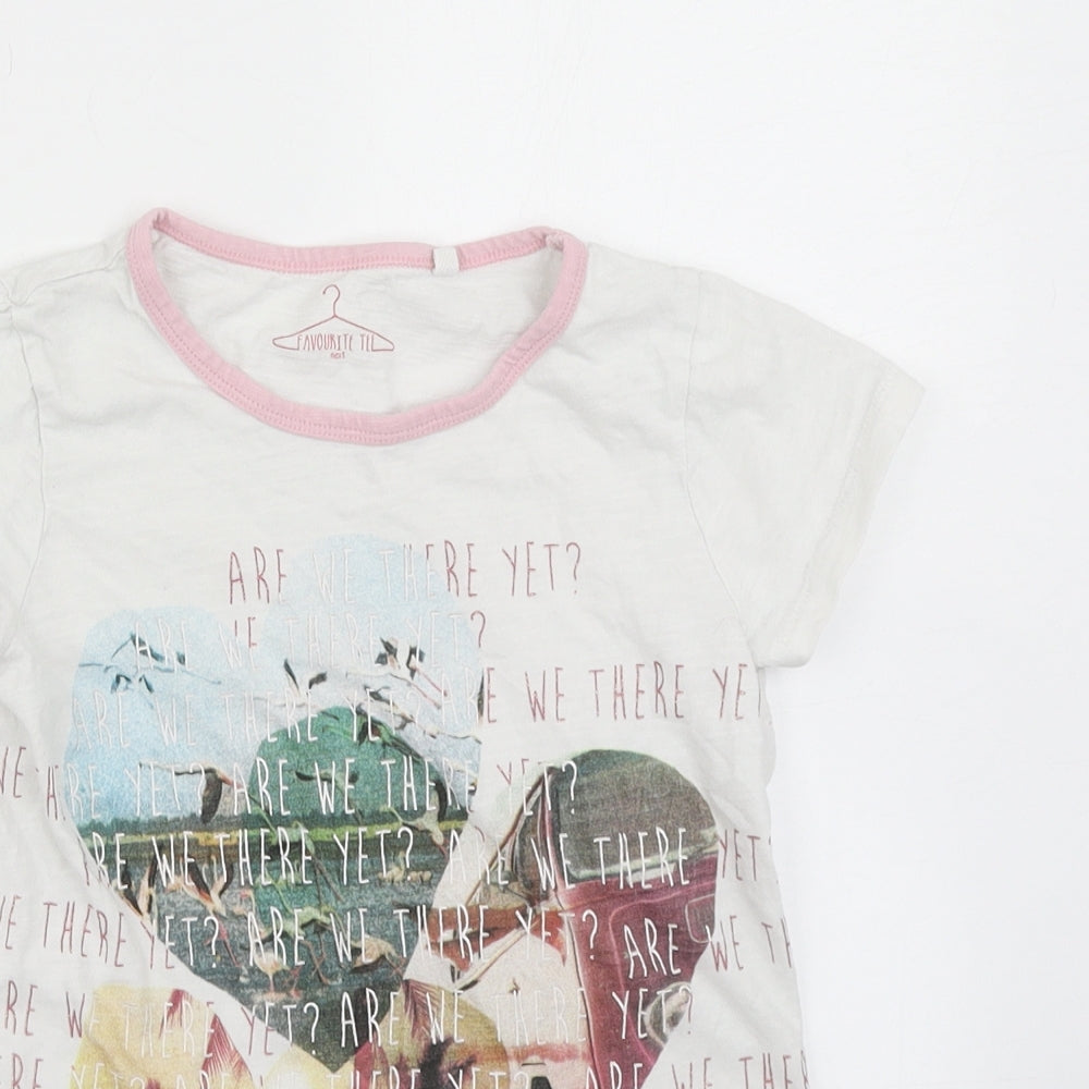 NEXT Girls White   Basic T-Shirt Size 7 Years