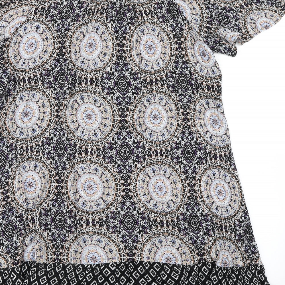 New Look Womens Black Geometric  A-Line  Size 14