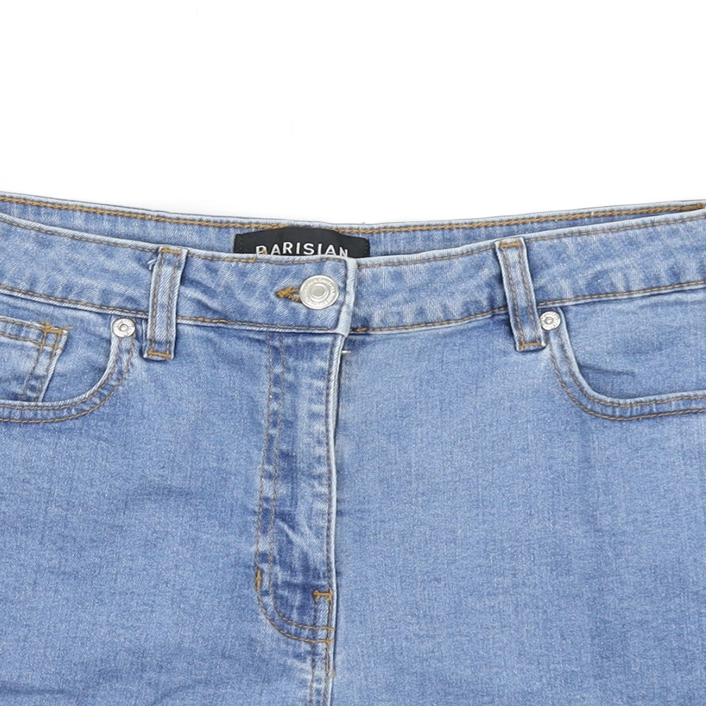 Parisian Womens Blue  Denim Hot Pants Shorts Size 14