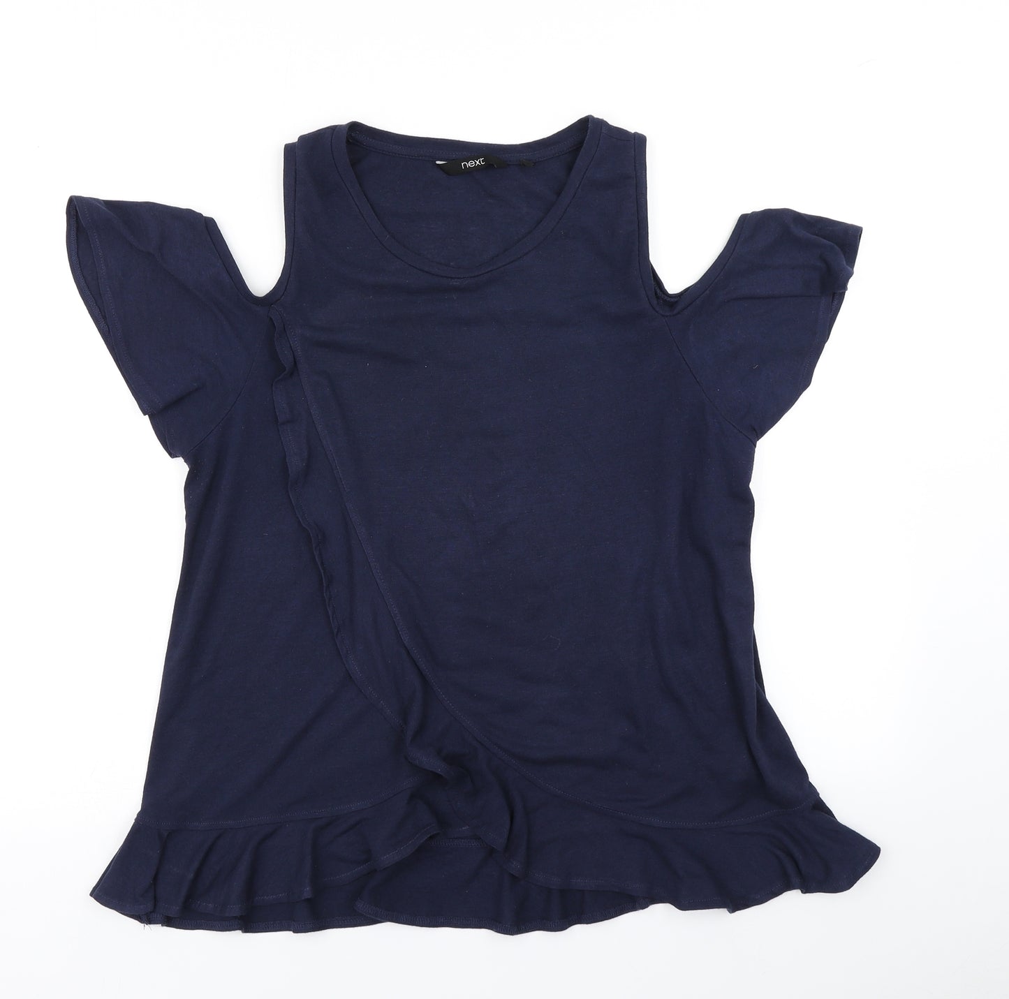 NEXT Womens Blue   Basic T-Shirt Size 14  - Cold Shoulder