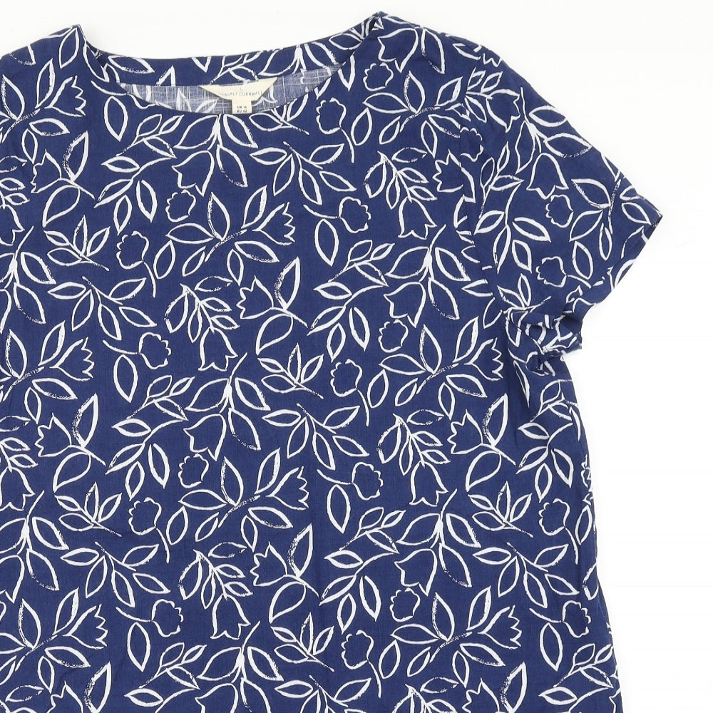 Seasalt Cornwall Womens Blue Floral  A-Line  Size 14