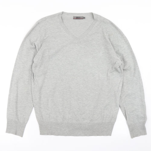 24:7 Mens Grey  Knit Pullover Jumper Size M