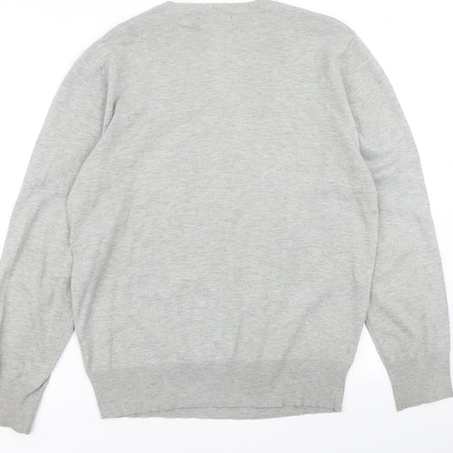 24:7 Mens Grey  Knit Pullover Jumper Size M