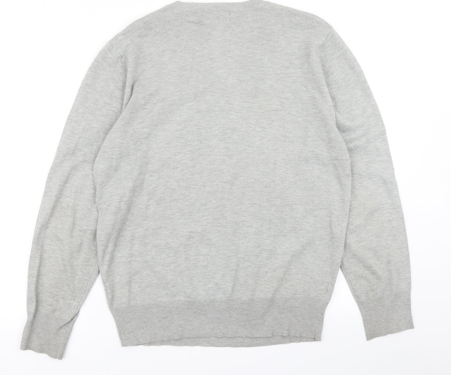 24:7 Mens Grey  Knit Pullover Jumper Size M