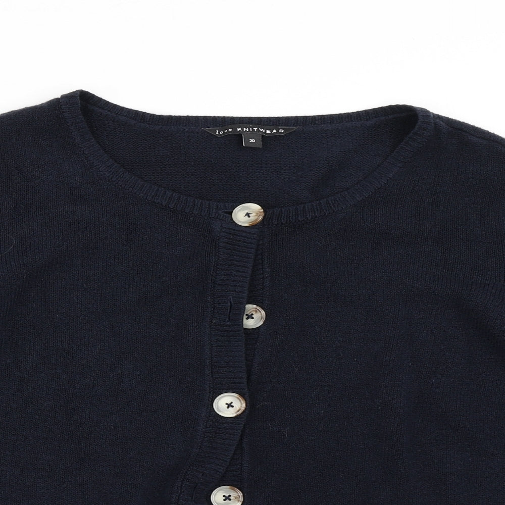 Bonmarché Womens Blue  Knit Cardigan Jumper Size 20
