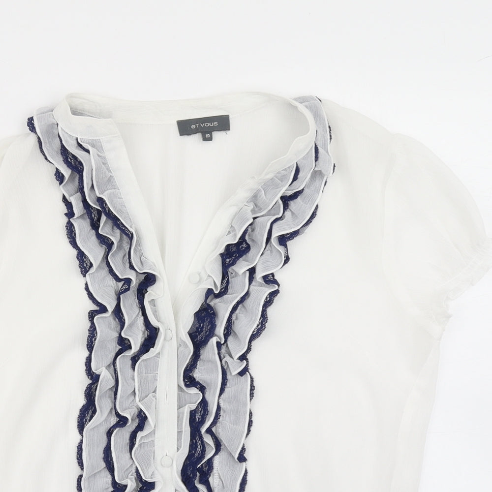 Et Vous Womens White   Basic Blouse Size 10