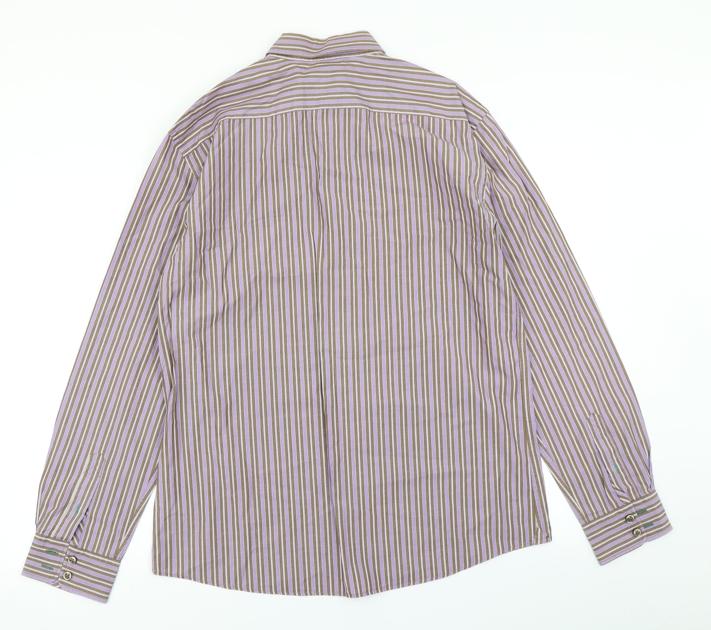 NEXT Mens Purple Striped   Button-Up Size L