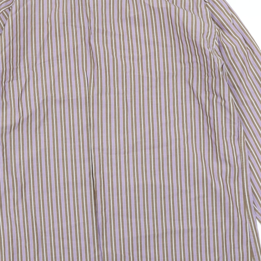 NEXT Mens Purple Striped   Button-Up Size L