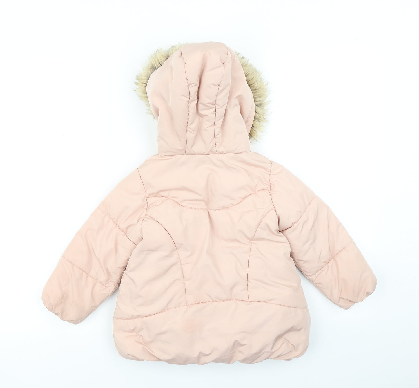 Zara Girls Pink   Parka Coat Size 3-4 Years