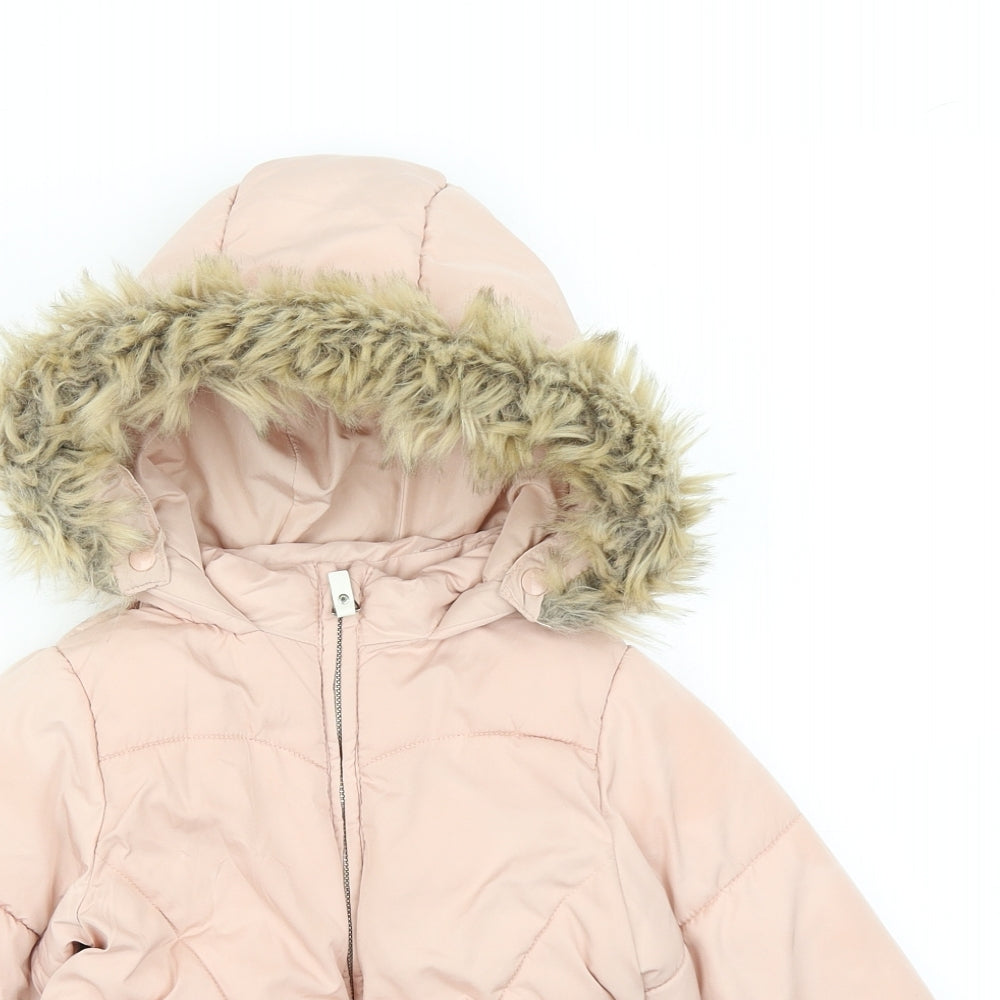 Zara Girls Pink   Parka Coat Size 3-4 Years