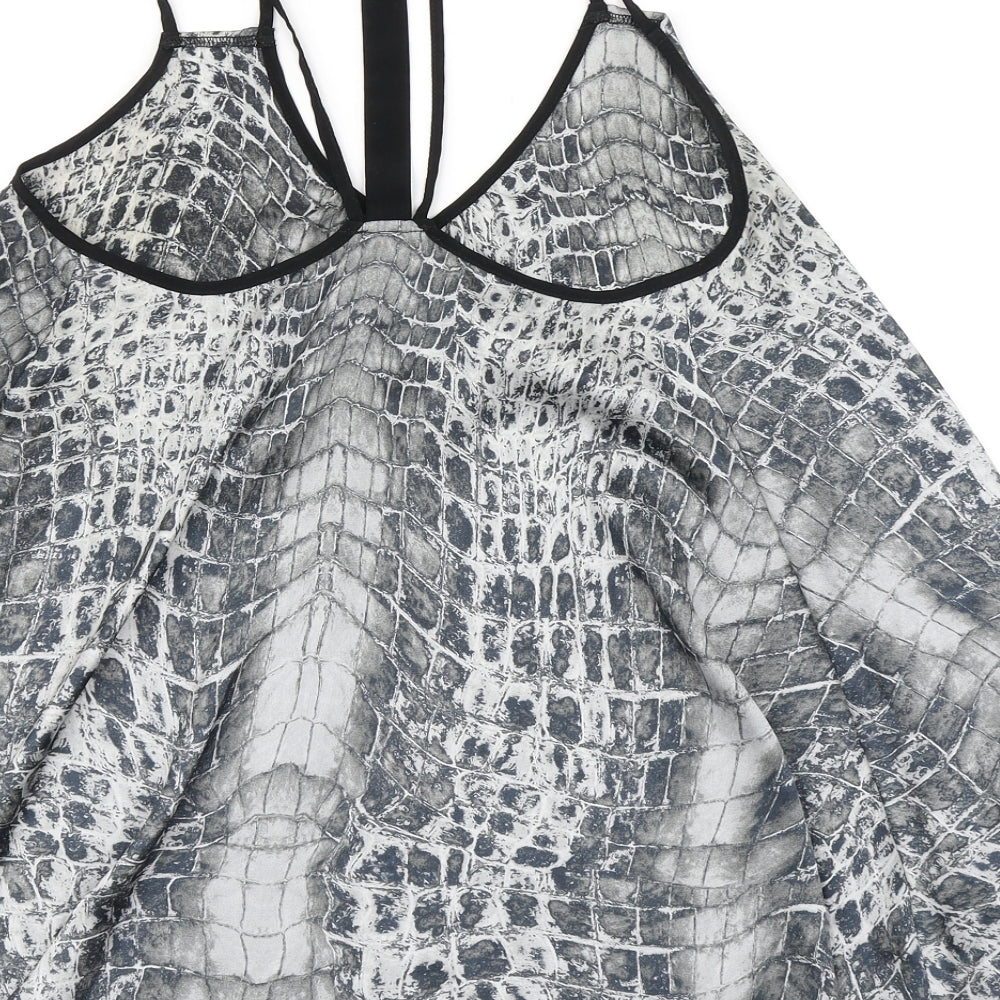 River Island Womens Grey Animal Print  Camisole Blouse Size 8