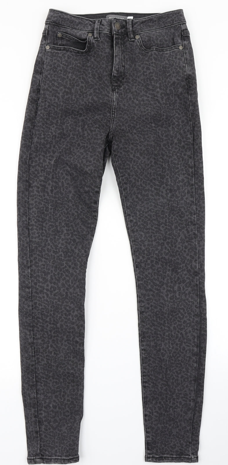 Mint Velvet Womens Grey Animal Print Denim Skinny Jeans Size 10 L28 in