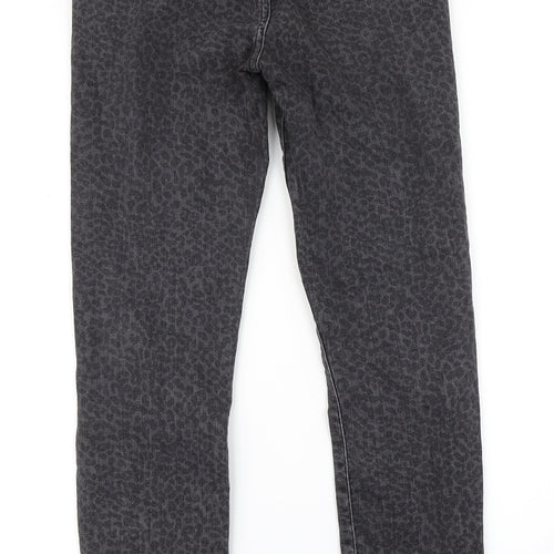 Mint Velvet Womens Grey Animal Print Denim Skinny Jeans Size 10 L28 in