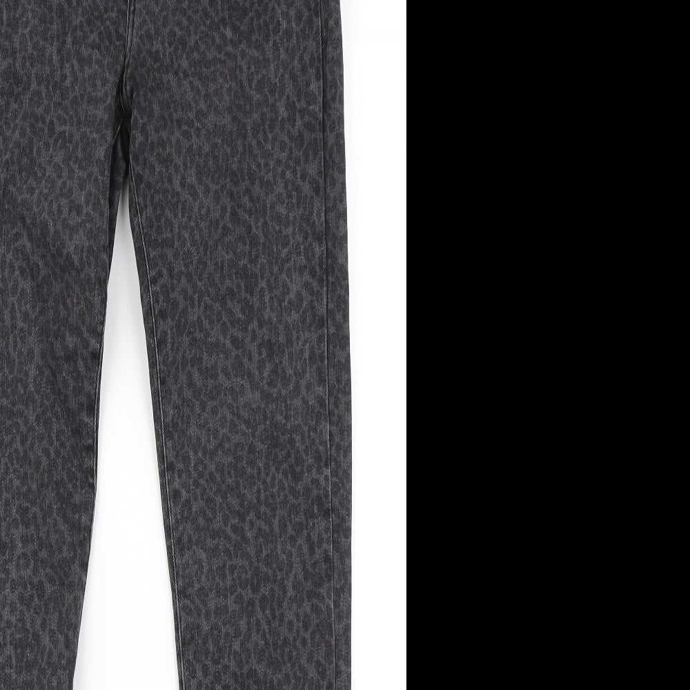Mint Velvet Womens Grey Animal Print Denim Skinny Jeans Size 10 L28 in
