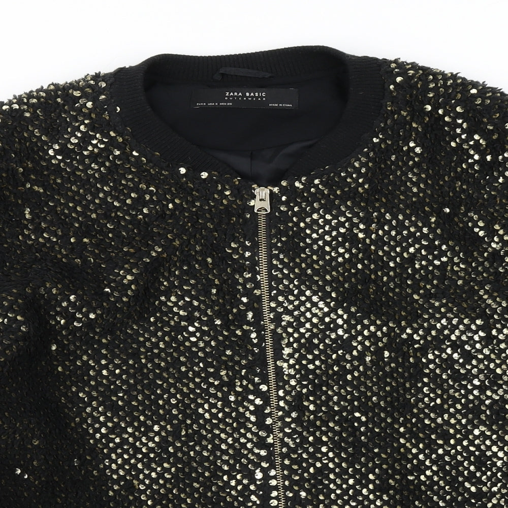 Zara Womens Black   Bomber Jacket Coat Size S