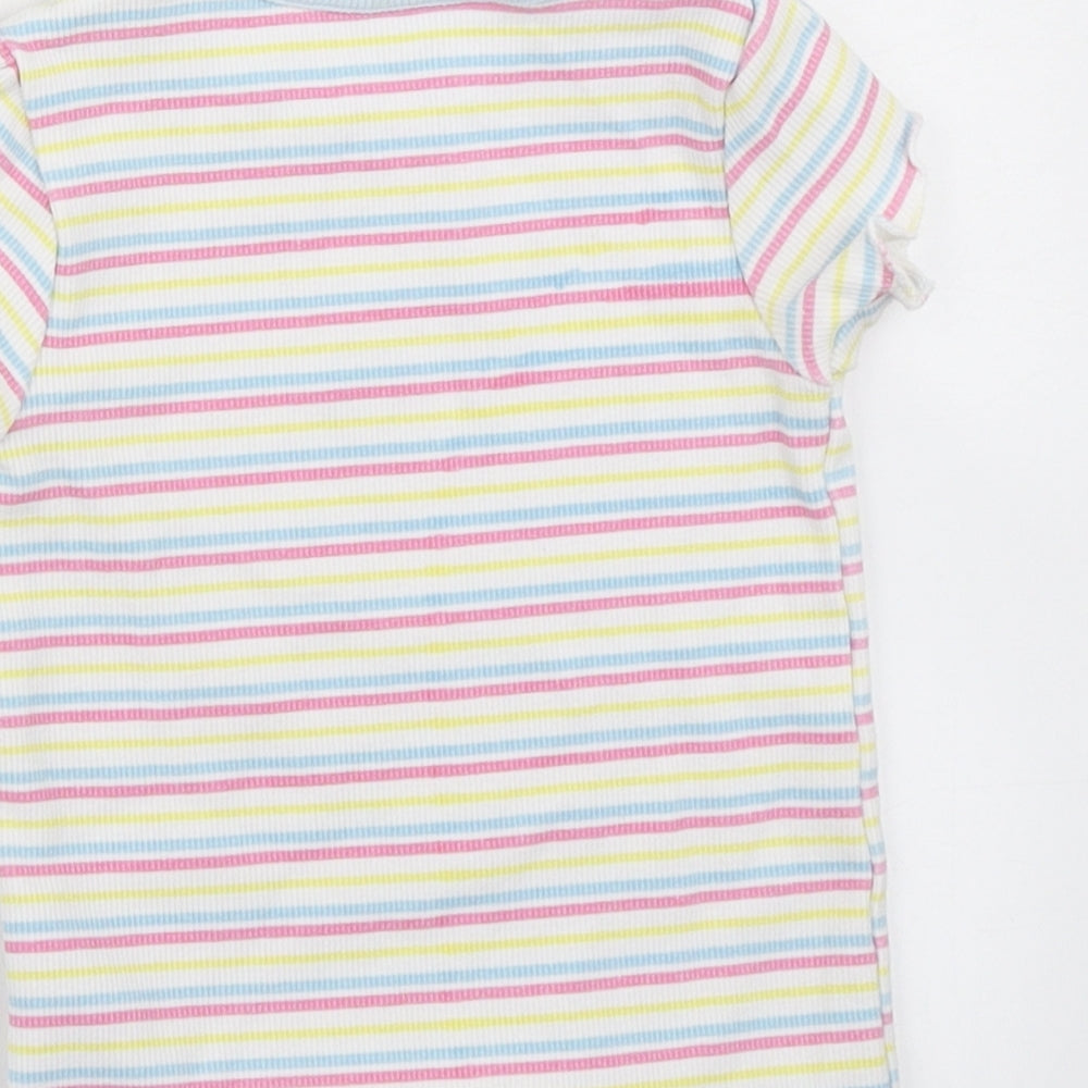 Primark Girls Yellow Striped  Basic T-Shirt Size 18-24 Months