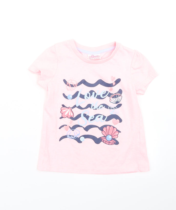 So Cute Girls Pink Basic T-Shirt Size 18-24 Months
