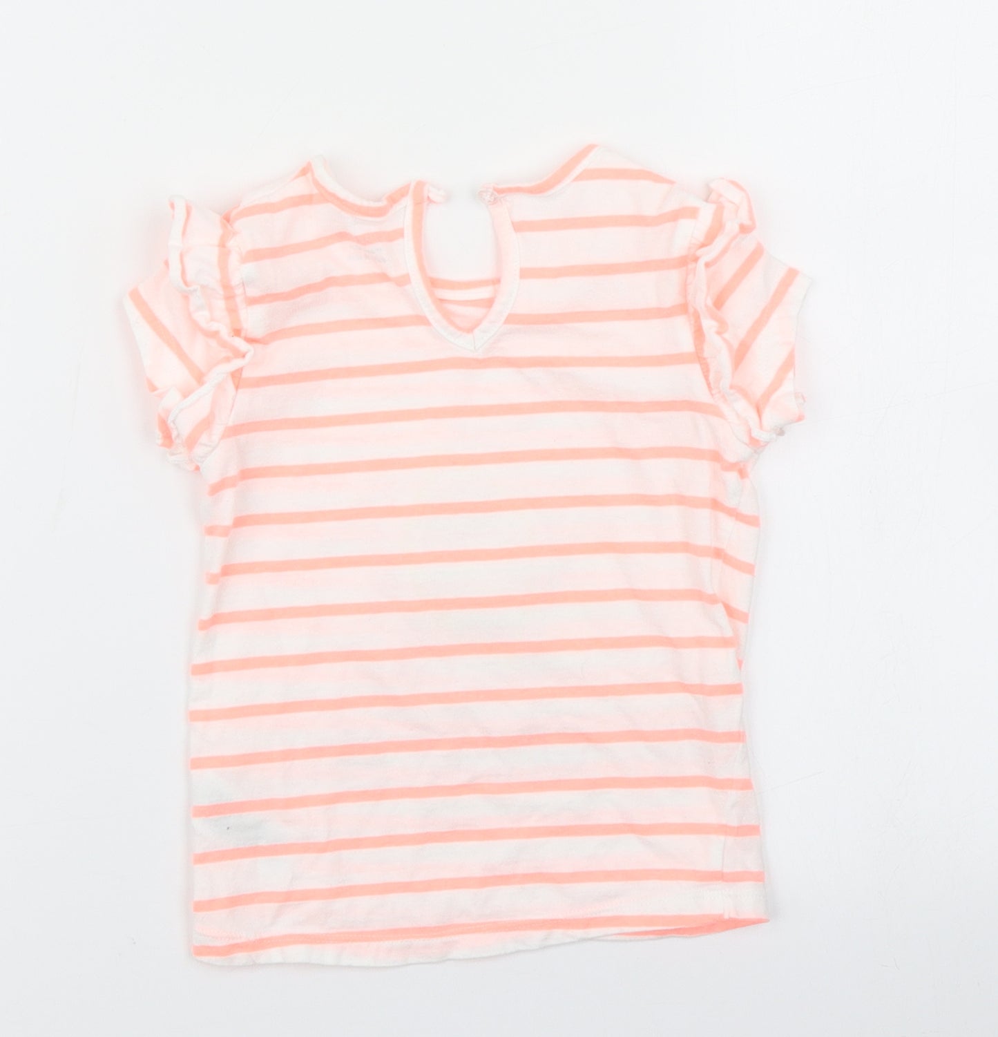 Primark Girls Orange Striped  Basic T-Shirt Size 18-24 Months