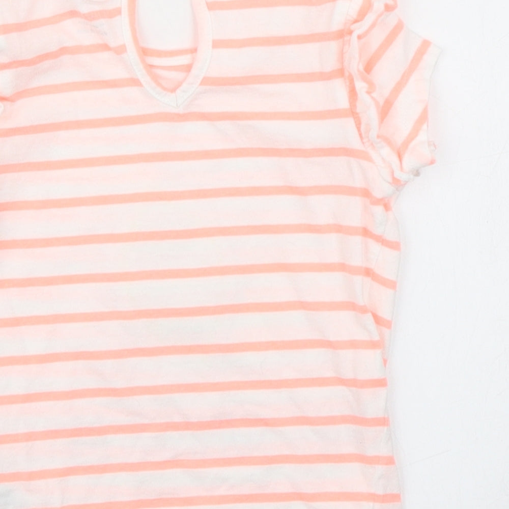 Primark Girls Orange Striped  Basic T-Shirt Size 18-24 Months
