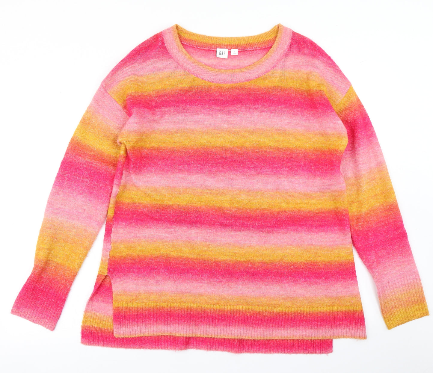 Gap Womens Pink Striped Knit Pullover Jumper Size L
