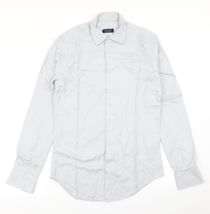 Zara Mens Blue Dress Shirt Size S