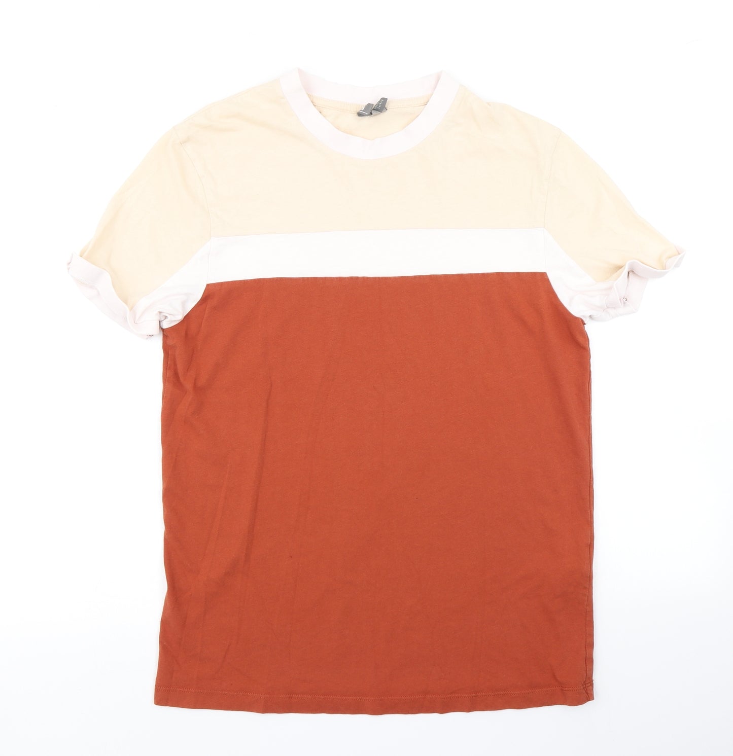 ASOS Mens Brown Colourblock   T-Shirt Size S