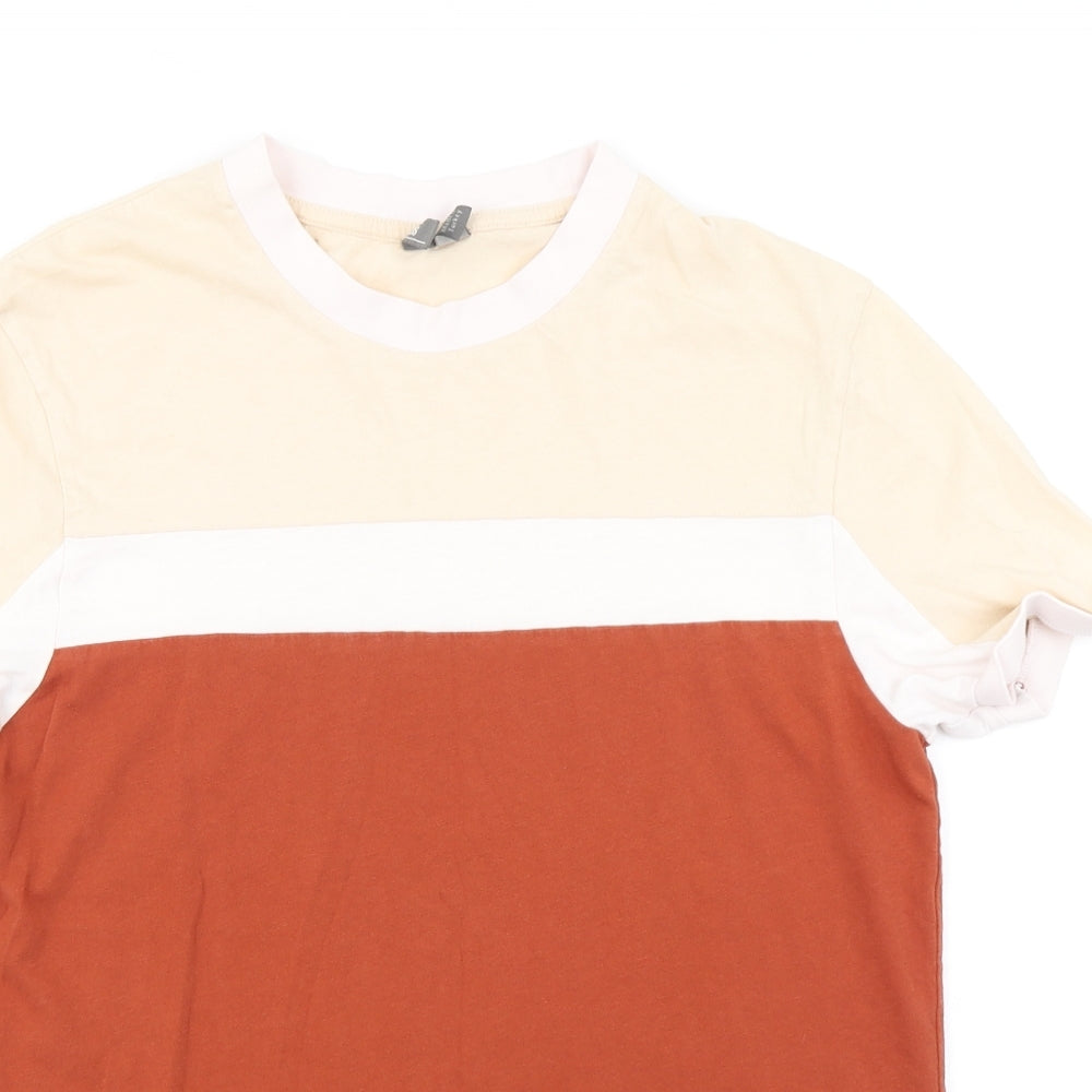 ASOS Mens Brown Colourblock   T-Shirt Size S