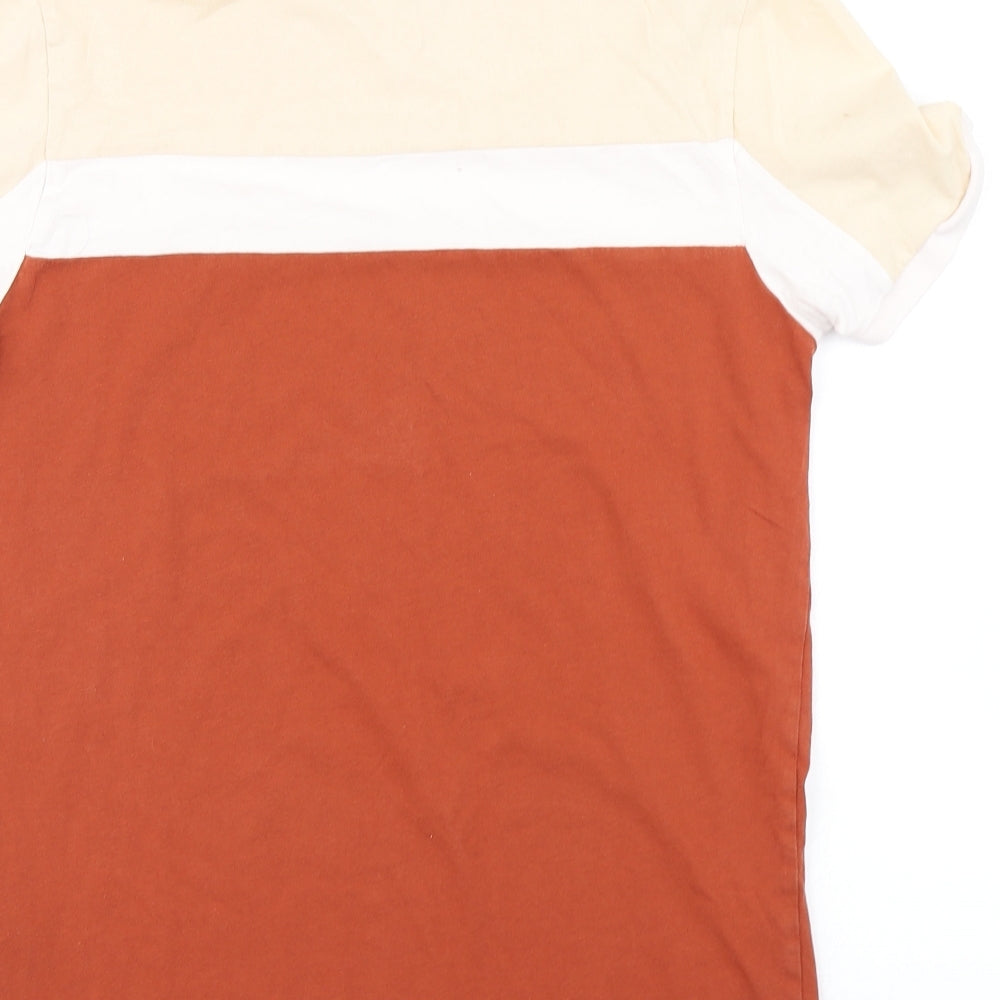 ASOS Mens Brown Colourblock   T-Shirt Size S