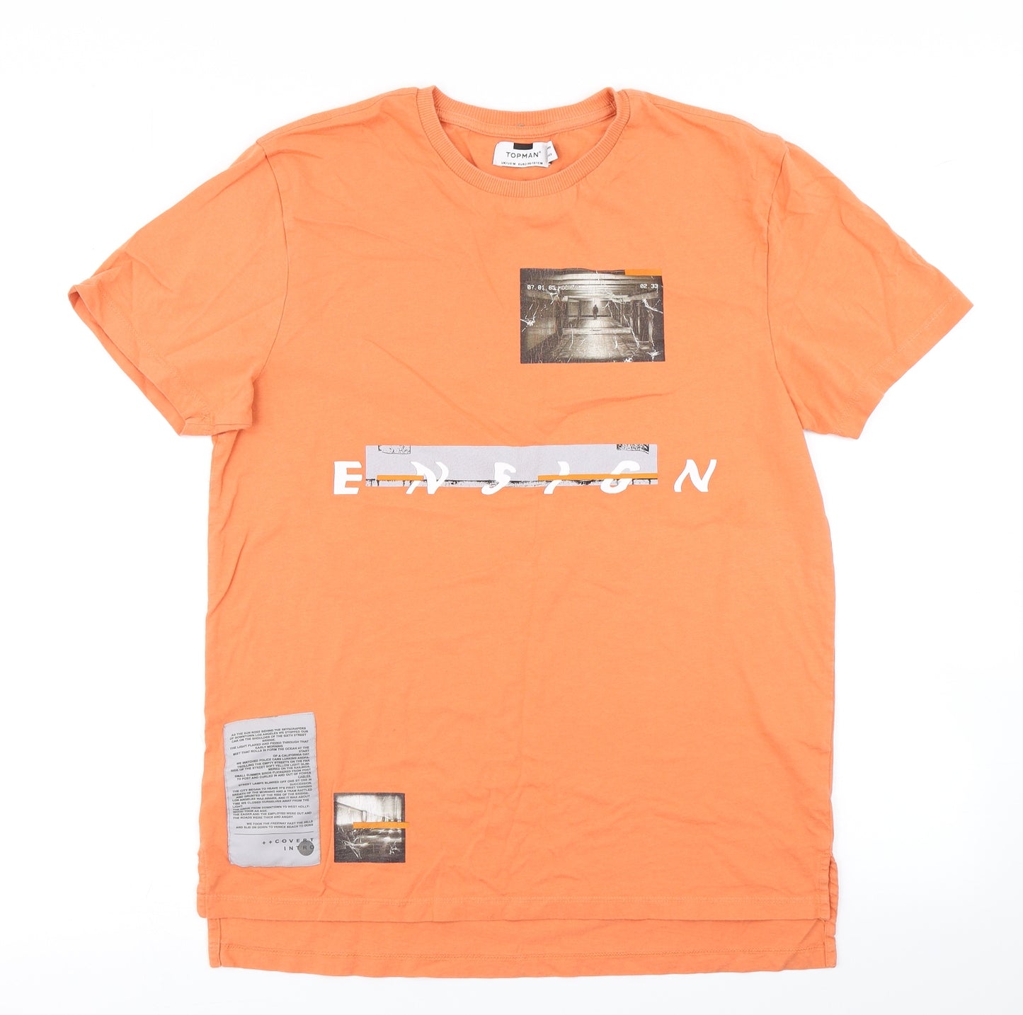 Topman Mens Orange    T-Shirt Size M