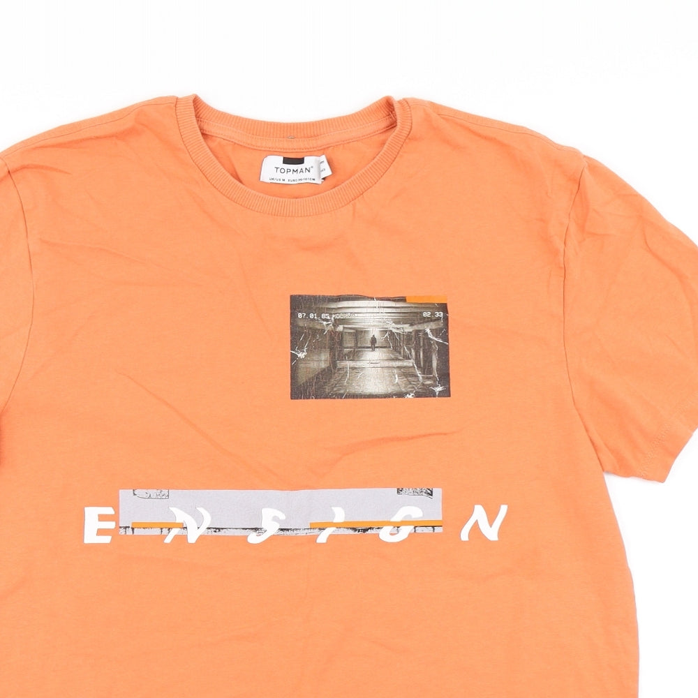 Topman Mens Orange    T-Shirt Size M