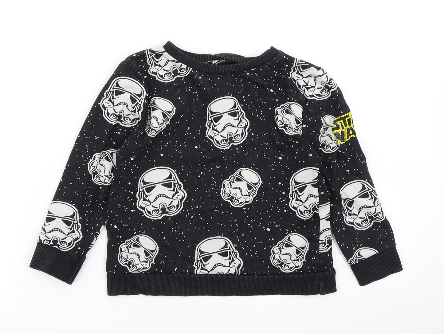 Primark Boys Black Spotted  Pullover Sweatshirt Size 3-4 Years  - Star Wars