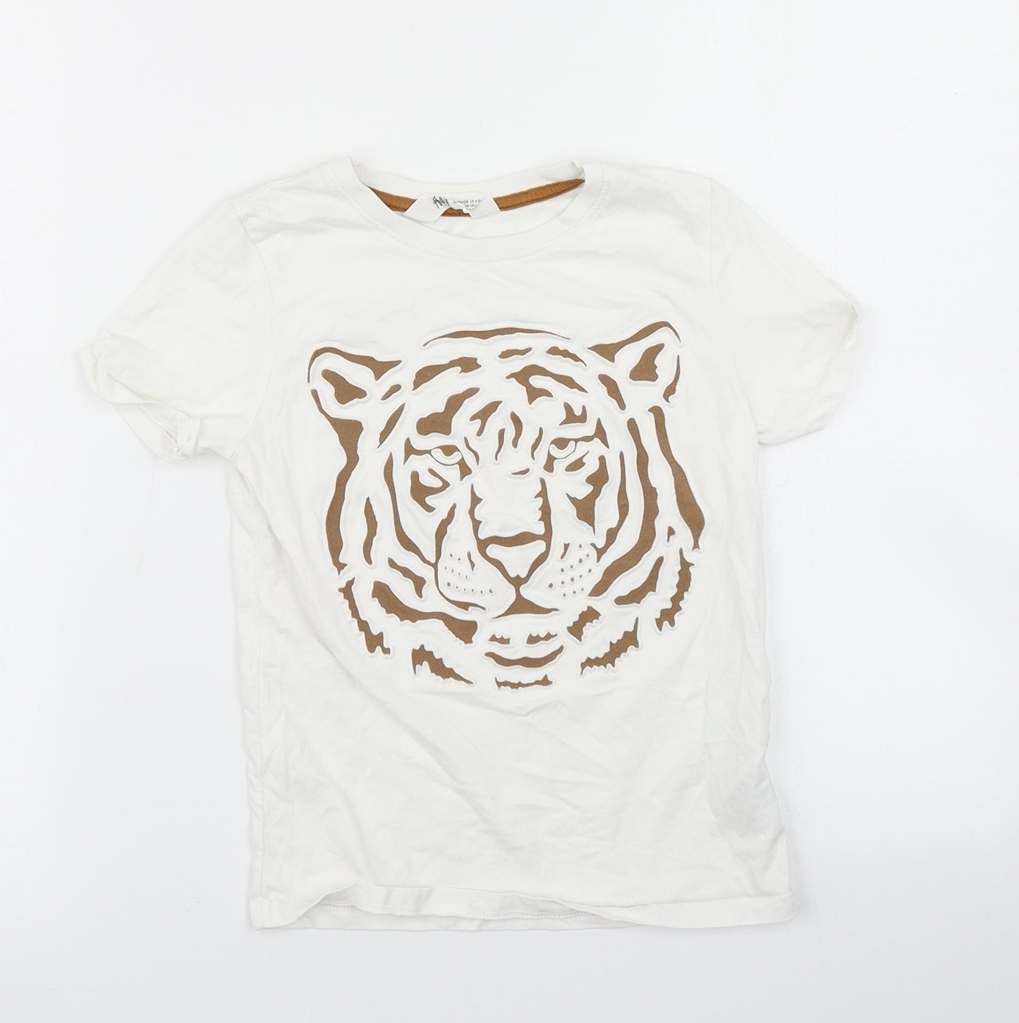 H&M Girls White   Basic T-Shirt Size 7-8 Years