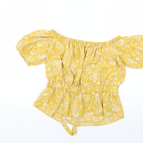 Primark Womens Yellow Geometric  Basic Blouse Size 6
