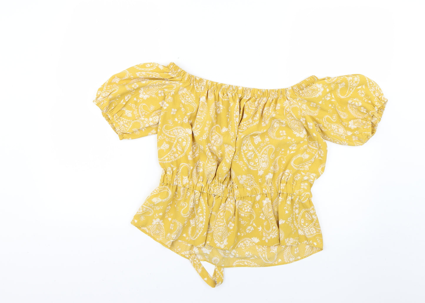 Primark Womens Yellow Geometric  Basic Blouse Size 6