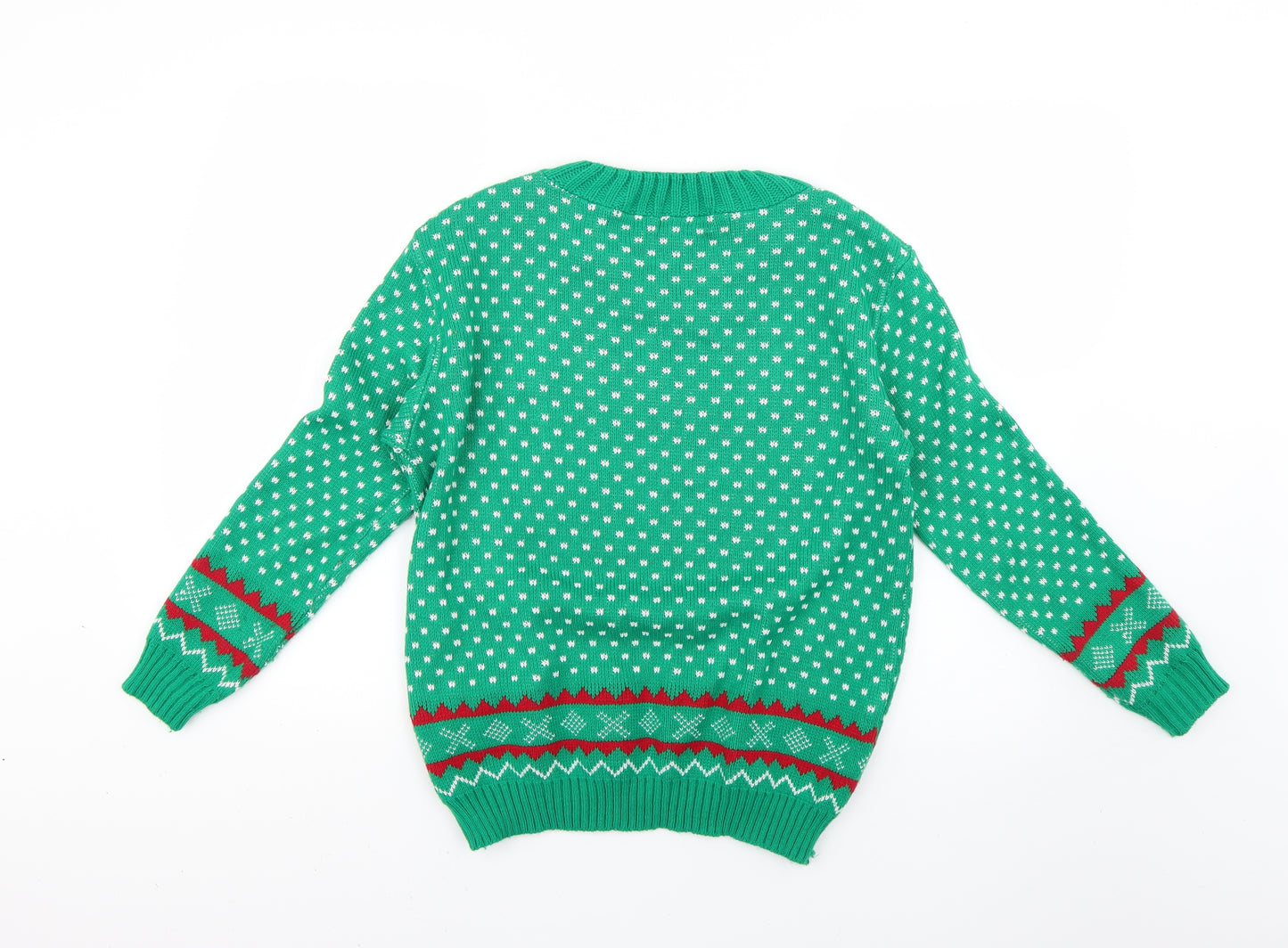 why not Womens Multicoloured Geometric  Pullover Jumper Size M  - Christmas