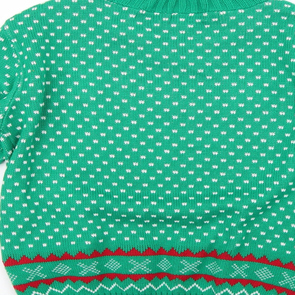 why not Womens Multicoloured Geometric  Pullover Jumper Size M  - Christmas