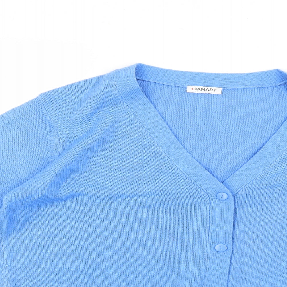 Damart Womens Blue   Cardigan Jumper Size 16