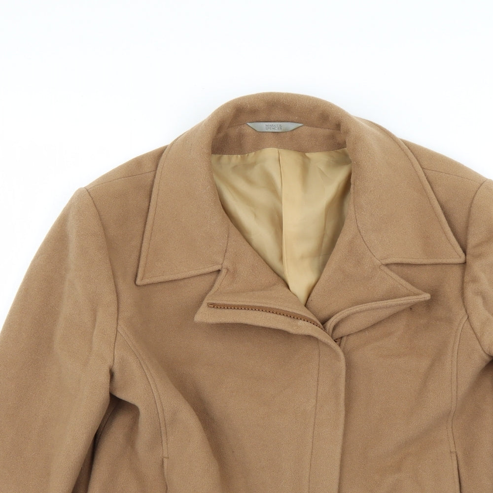 Marks and Spencer Womens Brown   Overcoat Coat Size 14