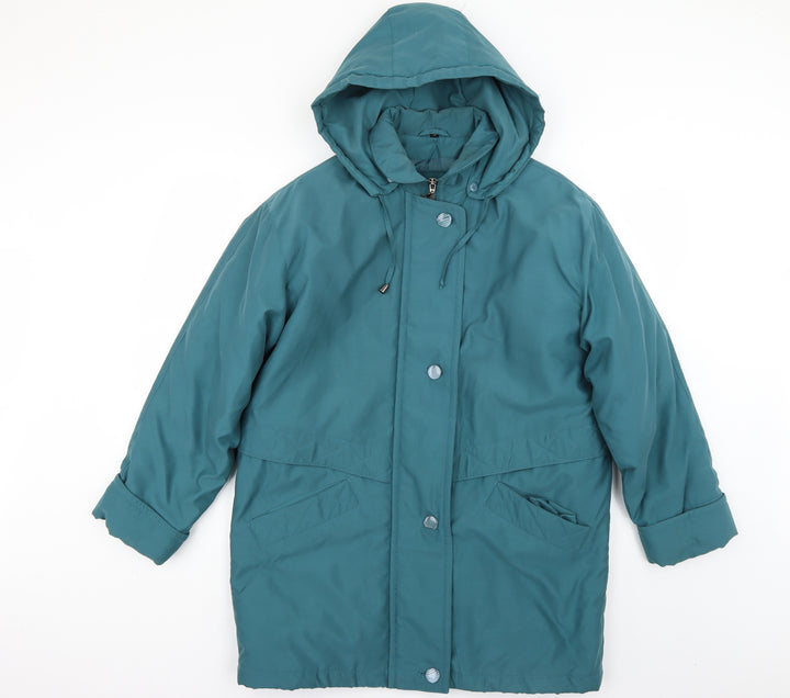 Klass Womens Green Overcoat Coat Size 12