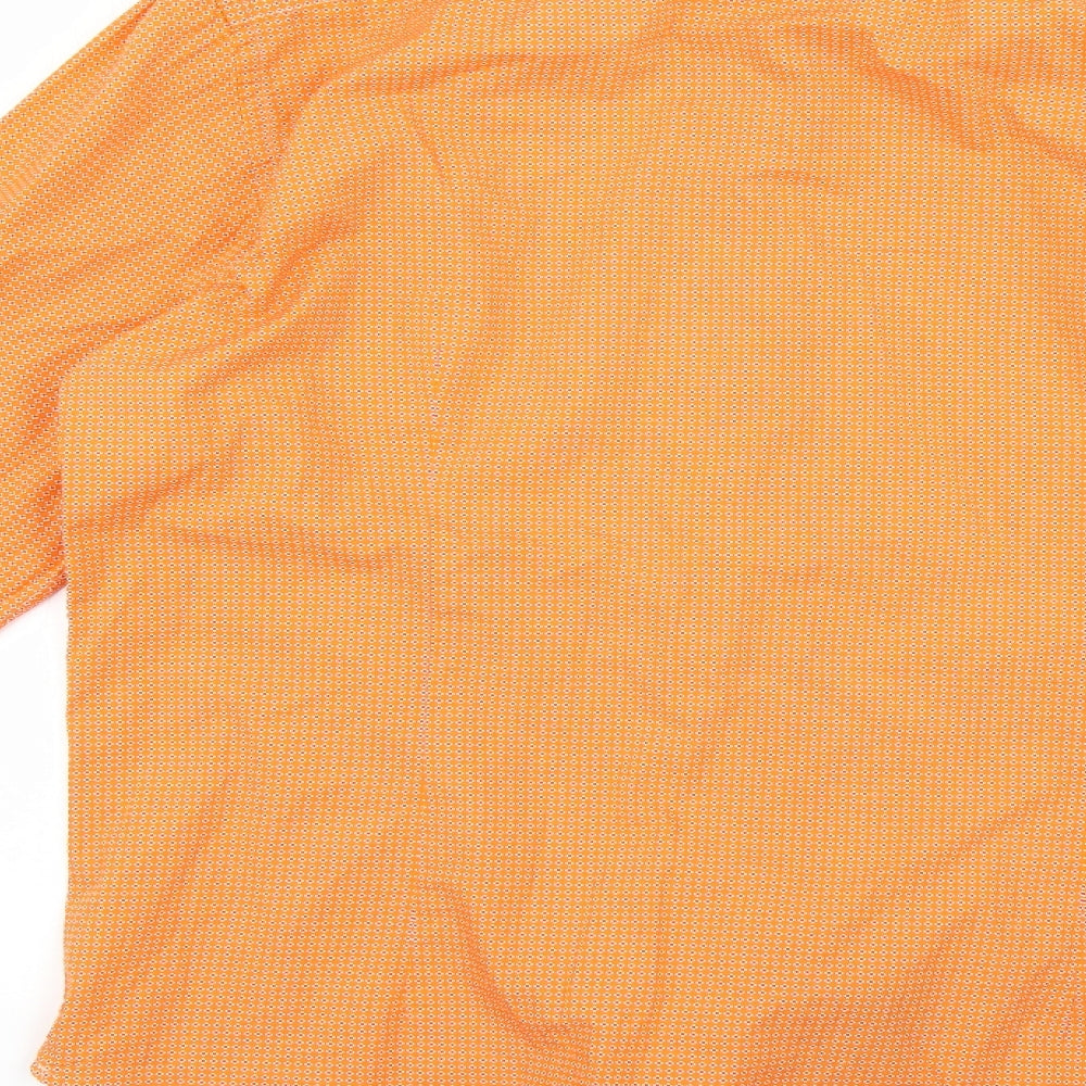 koike Mens Orange Floral   Dress Shirt Size 43