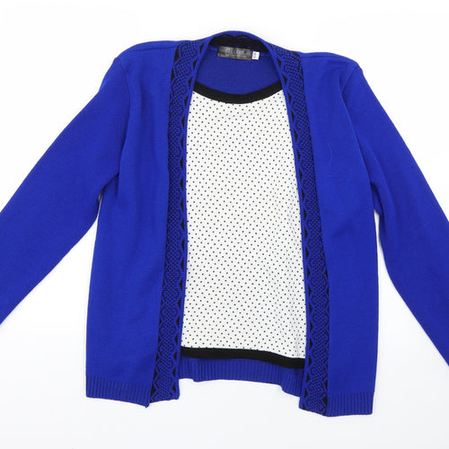g laxy Womens Blue Polka Dot  Pullover Jumper Size S