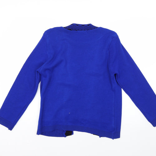 g laxy Womens Blue Polka Dot  Pullover Jumper Size S