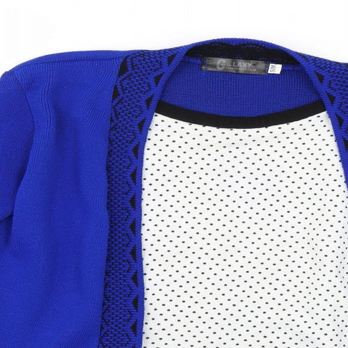 g laxy Womens Blue Polka Dot  Pullover Jumper Size S