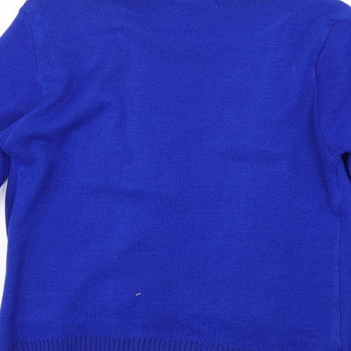 g laxy Womens Blue Polka Dot  Pullover Jumper Size S