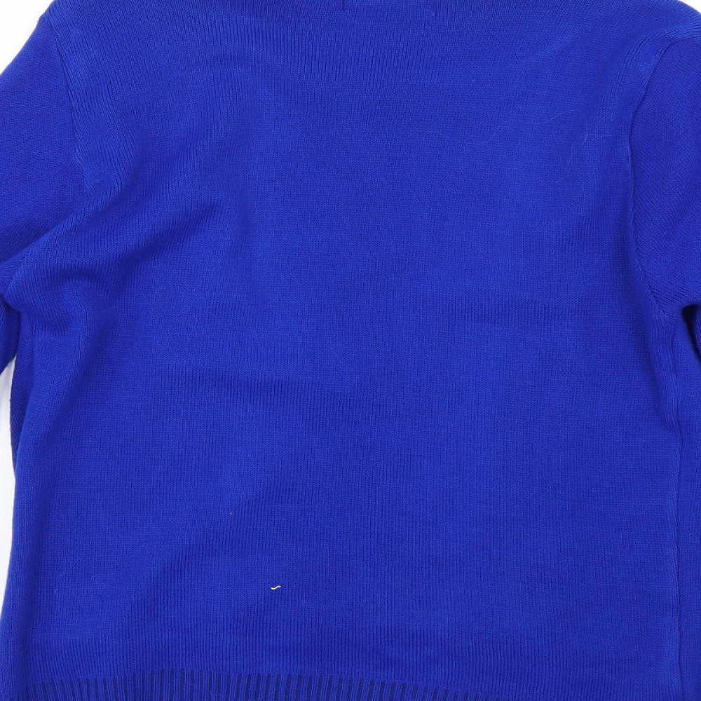 g laxy Womens Blue Polka Dot  Pullover Jumper Size S