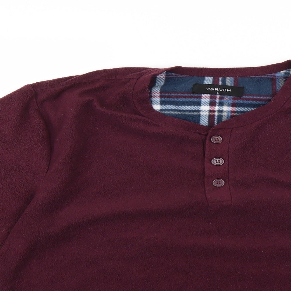 warmth Mens Purple Solid   Pyjama Top Size L